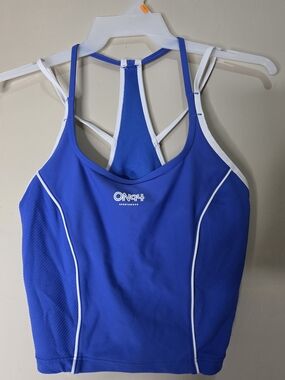 Old Navy Active PowerSoft Blue Tank Top Womens M Racerback Gym